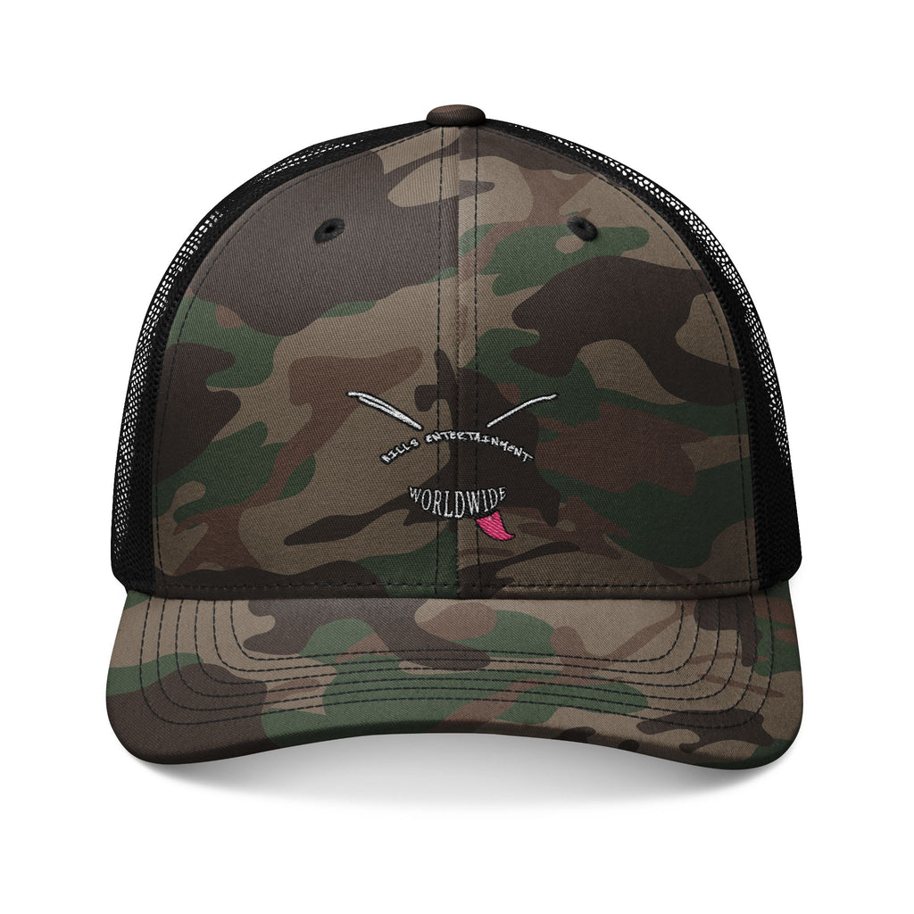 WORLD TOUR Camo Trucker Hat — Embroidered Patch